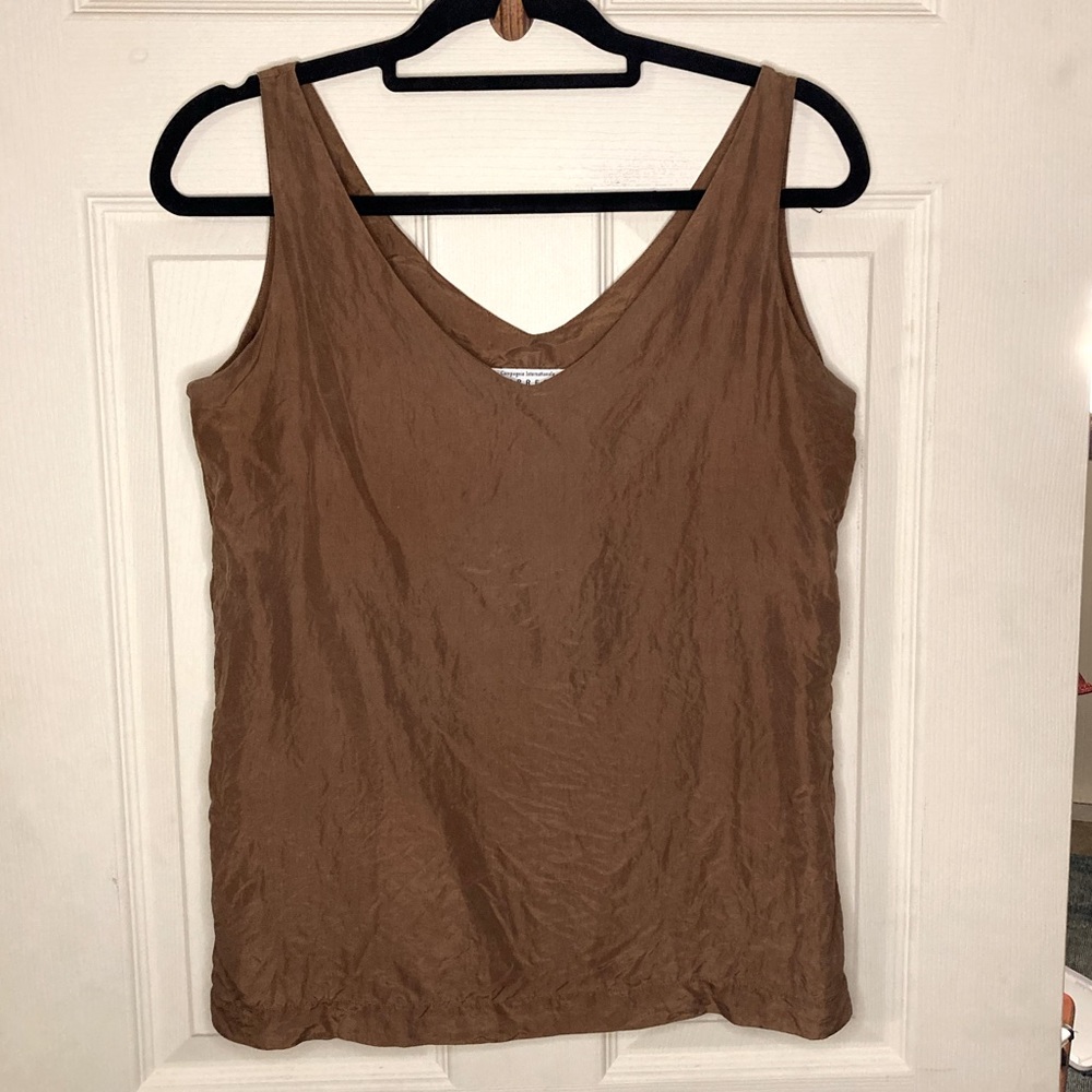 Brown silk top